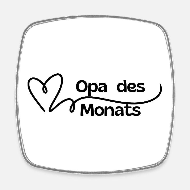 Papi du mois Coeur - Magnet carré - blanc