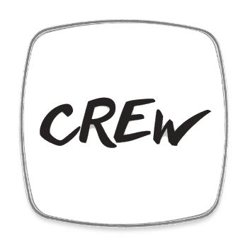 Crew - Viereckiger Kühlschrankmagnet - Weiß - Vorne