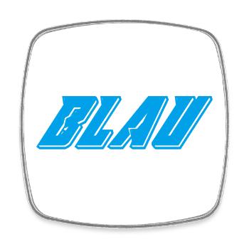 Blau Abstraktes blauer Energiefluss - Viereckiger Kühlschrankmagnet - Weiß - Vorne