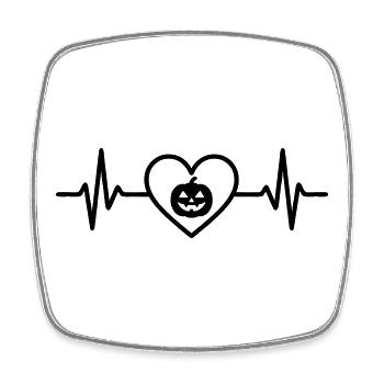Herz Halloween Kürbis - Viereckiger Kühlschrankmagnet - Weiß - Vorne