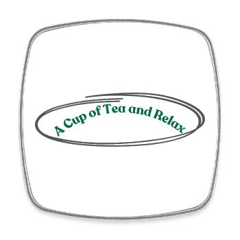 Tea and Relaxation vintage Design - Square fridge magnet - white - Front