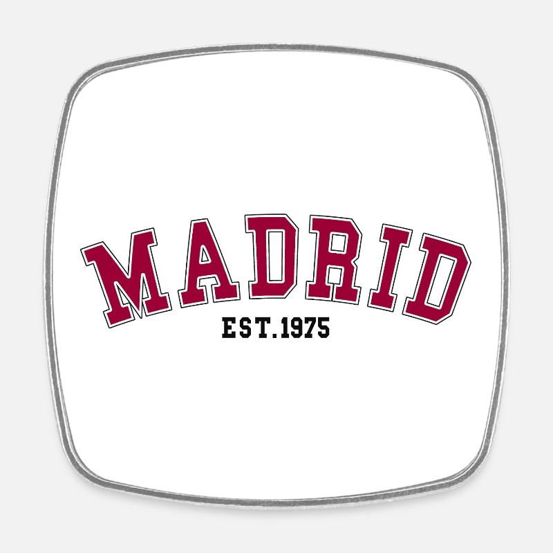 Madrid_Est_1975 - Square fridge magnet - white