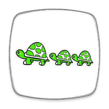 Tortue Famille Maman Papa 2 Enfants Maman Mignon - Magnet carré - blanc - Devant