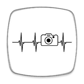 Photography Heart Line - Square fridge magnet - white - Front