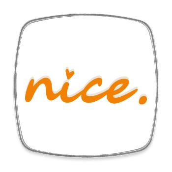 Nice (orange avec une ombre claire) - Magnet carré - blanc - Devant