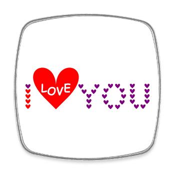 i love you - Square fridge magnet - white - Front