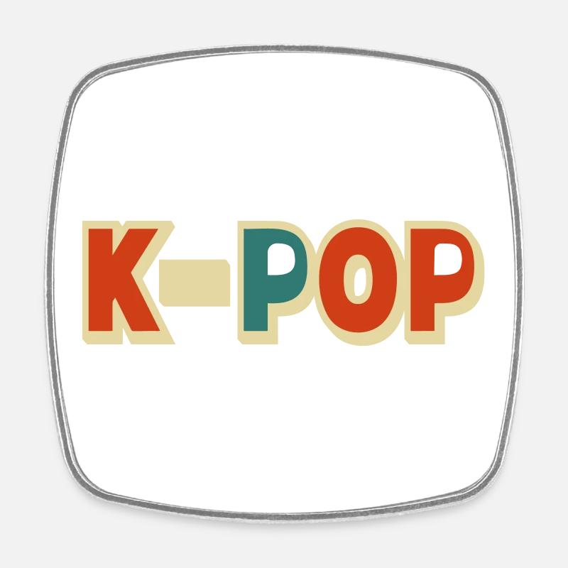 K-pop 5 couleurs customizables - Magnet carré - blanc