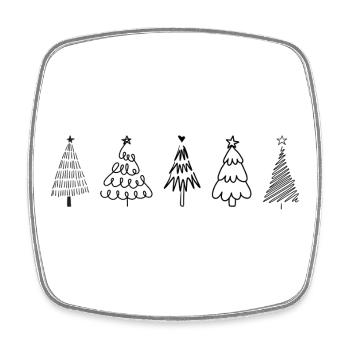 Weihnachtsbäume - Viereckiger Kühlschrankmagnet - Weiß - Vorne