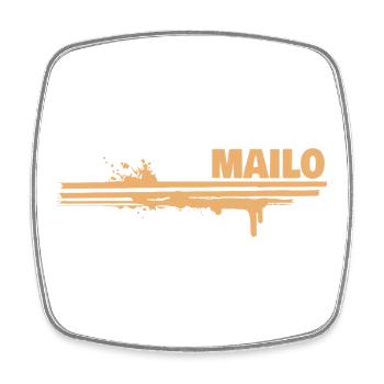 Farbklecks Mailo - Viereckiger Kühlschrankmagnet - Weiß - Vorne