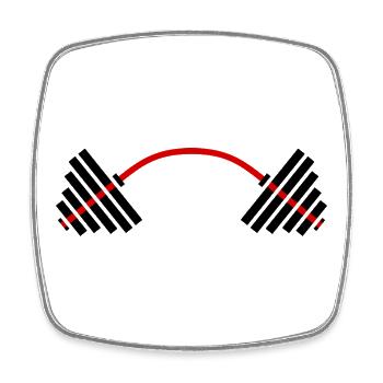 Max Power GYM : Entraînement et motivation - Magnet carré - blanc - Devant
