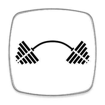 Max Power GYM: Workout & Motivation - Viereckiger Kühlschrankmagnet - Weiß - Vorne
