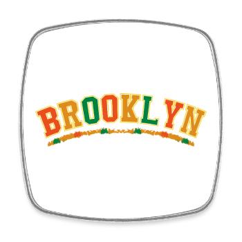 Brooklyn Varsity Bow Emblem - Viereckiger Kühlschrankmagnet - Weiß - Vorne