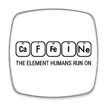 Coffee Chemistry Design Caffeine - Viereckiger Kühlschrankmagnet - Weiß - Vorne