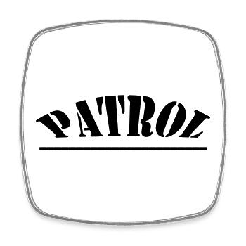 PATROL - Square fridge magnet - white - Front