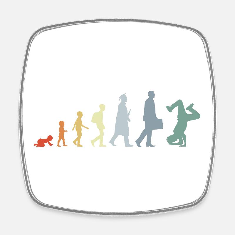 Vintage Breakdancer Evolution - Magnet carré - blanc