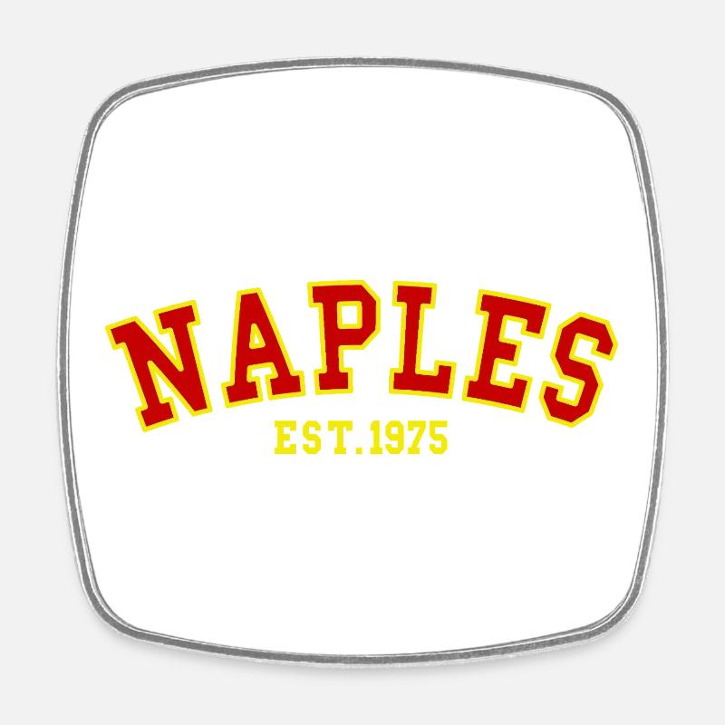 Naples Est.1975 - Square fridge magnet - white