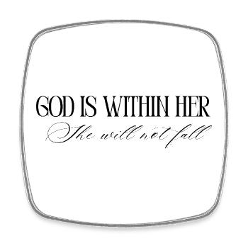 God is within her, she will not fall - Viereckiger Kühlschrankmagnet - Weiß - Vorne