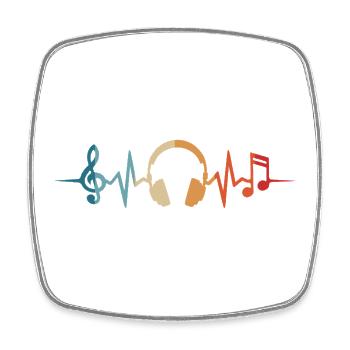 Music DJ Musician Headphones Heartbeat - Square fridge magnet - white - Front