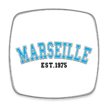 Marseille Est.1975 - Viereckiger Kühlschrankmagnet - Weiß - Vorne