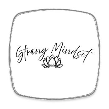 Strong Mindset – Meditation Lotus Design - Viereckiger Kühlschrankmagnet - Weiß - Vorne