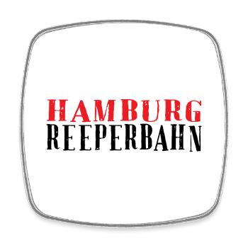 Hamburg Vintage Rubber Stamp - Square fridge magnet - white - Front