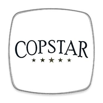 Copstar - Viereckiger Kühlschrankmagnet - Weiß - Vorne