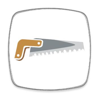 Comic Style Saw Illustration – Tool Graphic - Square fridge magnet - white - Front