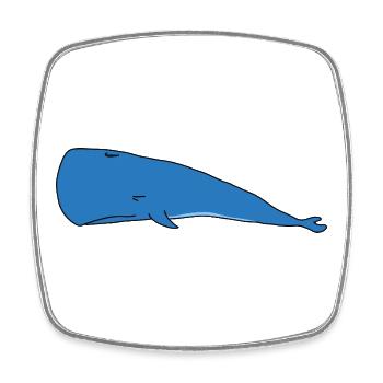 Funny Lazy Sperm Whale Sleeping Design Ocean Life - Square fridge magnet - white - Front