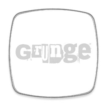 Grunge music distressed logo design - Square fridge magnet - white - Front