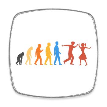 Swing-Tanz - Die höchste Stufe der Evolution - Viereckiger Kühlschrankmagnet - Weiß - Vorne