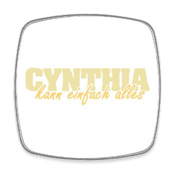 Cynthia - Magnet carré - blanc - Devant