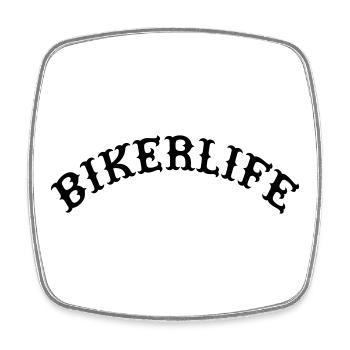 BikerLife - Magnet carré - blanc - Devant