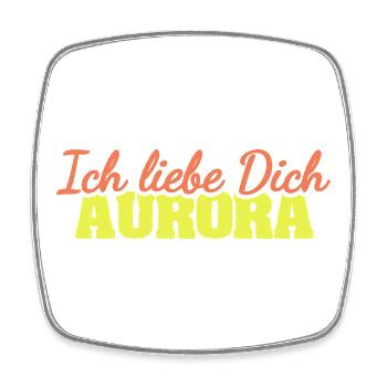 Dear Aurora, - Square fridge magnet - white - Front