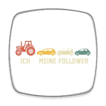 Traktor Bauer Meine Follower Landwirt  - Viereckiger Kühlschrankmagnet - Weiß - Vorne