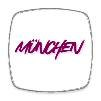 Munich Graffiti Police Rose - Magnet carré - blanc - Devant