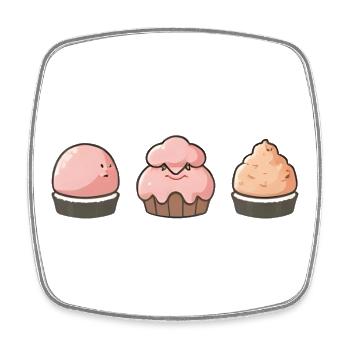 Cupcaake – Kawaii Cupcake Design for Candy-L - Square fridge magnet - white - Front