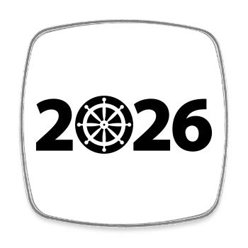 Marin 2026, Nautisme 2026, Capitaine 2026 - Magnet carré - blanc - Devant