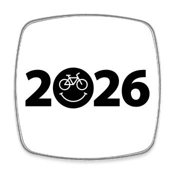 Radtour 2026, Mountainbike 2026, Fahrrad 2026 - Viereckiger Kühlschrankmagnet - Weiß - Vorne