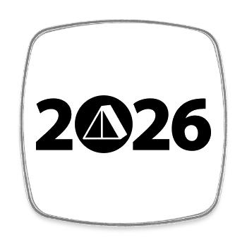 Camping 2026, Camping 2026, Outdoor 2026 - Square fridge magnet - white - Front
