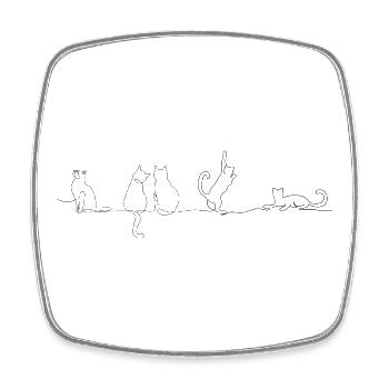 Chat chat chat - Magnet carré - blanc - Devant