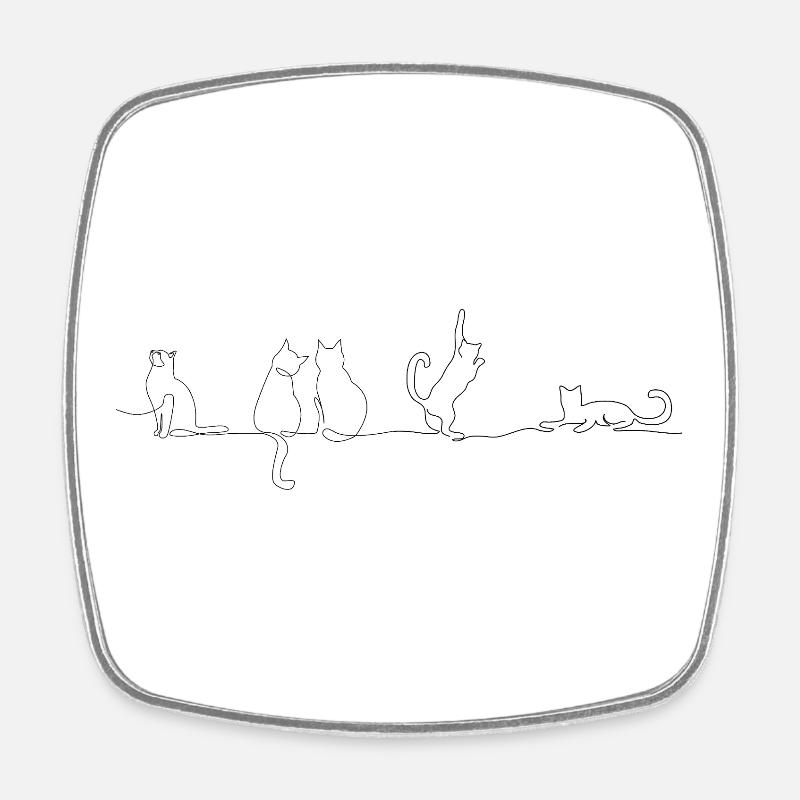 Katze Katze Katze - Viereckiger Kühlschrankmagnet - Weiß