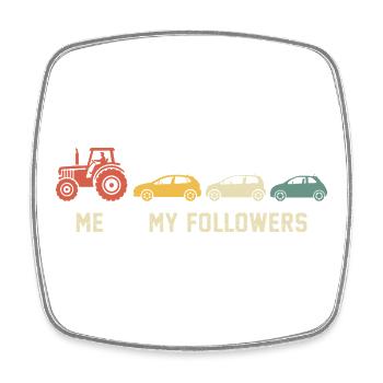 Moi et mes followers tracteur drôle cadeau pour agriculteur - Magnet carré - blanc - Devant