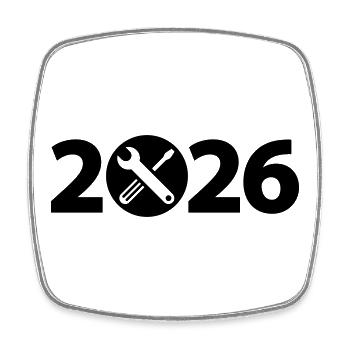 Renovation 2026, craftsman 2026, builder 2026 - Square fridge magnet - white - Front