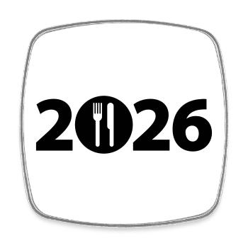 Chef 2026, Chef 2026, Restaurant 2026 - Magnet carré - blanc - Devant