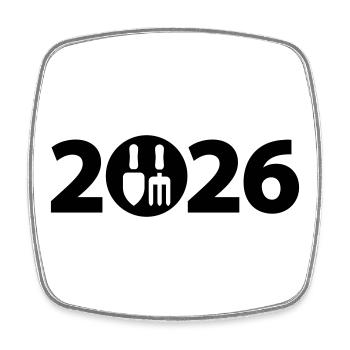 Gärtner 2026, Gartenbau 2026 - Viereckiger Kühlschrankmagnet - Weiß - Vorne