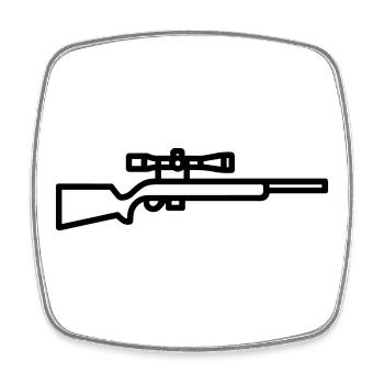 Sniper - Magnet carré - blanc - Devant