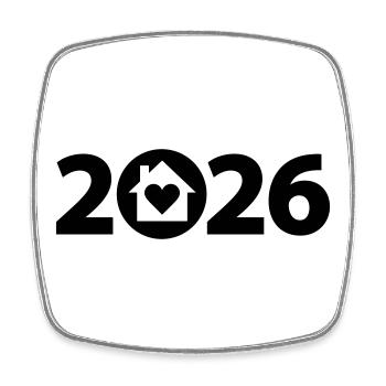 Constructeur 2026, Fête de pendaison de crémaillère 2026, Maison 2026 - Magnet carré - blanc - Devant
