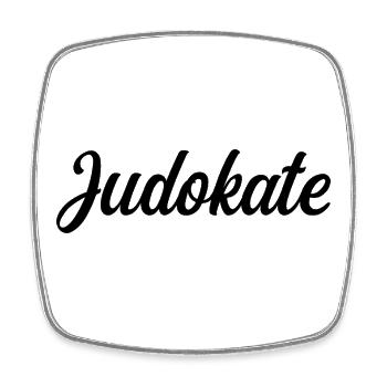 Judokate  - Magnet carré - blanc - Devant