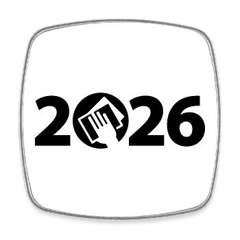 Spring Cleaning 2026, Annual Cleaning 2026, Plaster 2026 - Square fridge magnet - white - Front