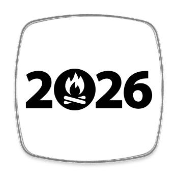 Lagerfeuer 2026, Camping 2026 - Viereckiger Kühlschrankmagnet - Weiß - Vorne